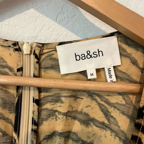 Ba&Sh Zola Animal Print Mini Puff Sleeve Dress Women’s US 6 - Picture 5 of 7